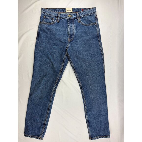 Sézane Denim - SEZANE Denim High Waisted Button Fly Straight Leg Jeans Medium Light Size 28